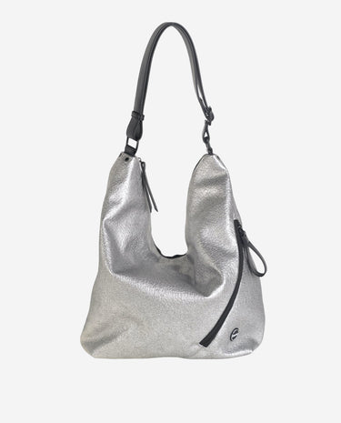 HOBO PU, CON CREMALLERA, COLOR PLATA