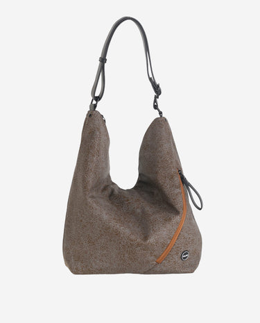 HOBO PU, CON CREMALLERA, COLOR TAUPE