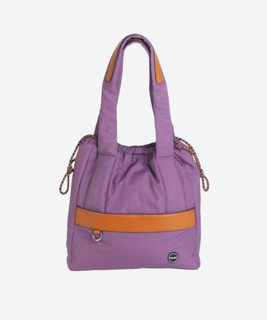 TOTE NYLON, CIERRE SACO, COLOR LILA