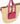 DOUBLE HANDLE SHOULDER BAG IN NATURAL PALM AND LEATHER, PINK