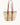NATURAL PALM BASKET LEATHER HANDLES