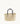 NATURAL PALM BASKET LEATHER HANDLES, BLACK