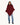PONCHO DE PUNTO CON PELO COLOR GRANATE