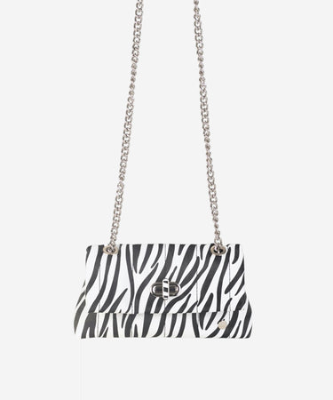 COCKTAIL NERVIA BANDOLERA P.U. PIEL ANIMAL PRINT ZEBRA